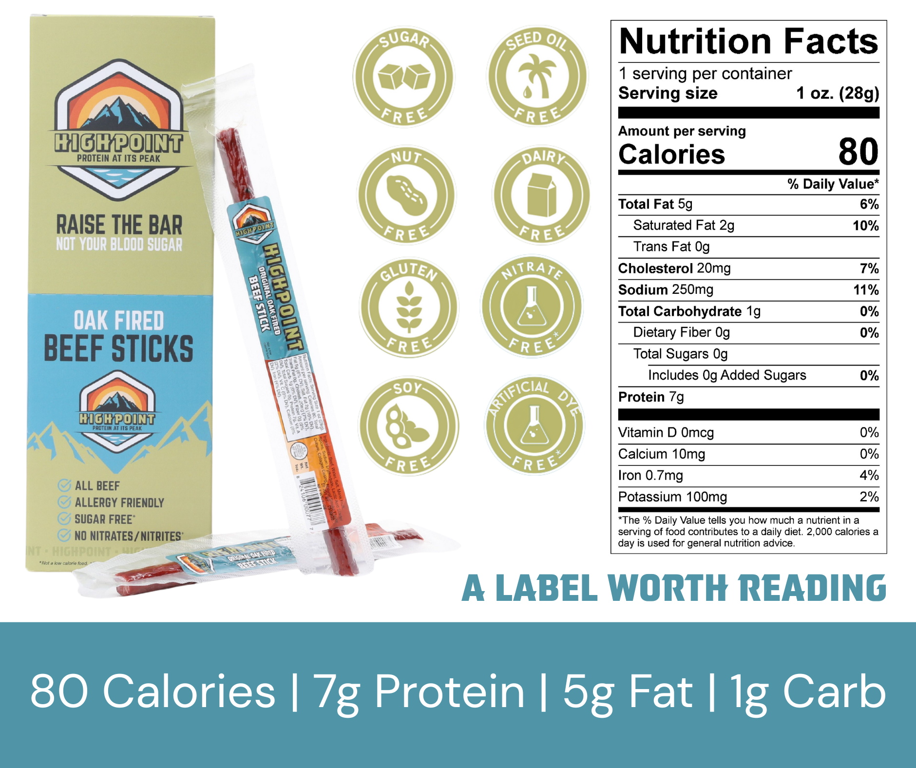 Highpoint Original Oak Fired Beef Sticks